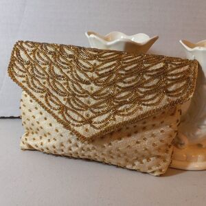 NWT Vintage La Regale Golden Beaded bag Granny Chic Cottagecore Special Event